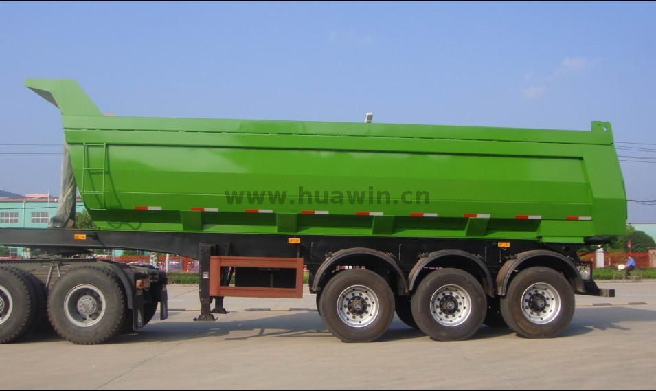 Huawin 3 essieux/4 essieux dump semi-remorque avec volume 18cbm-40cbm